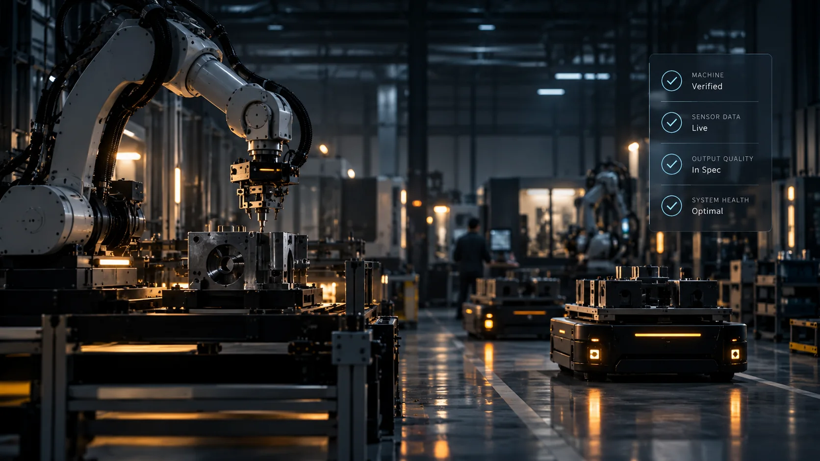Concept artwork of industrial robots and automation